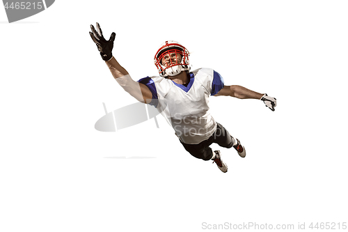 Image of one american football player man studio isolated on white background