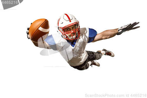 Image of one american football player man studio isolated on white background