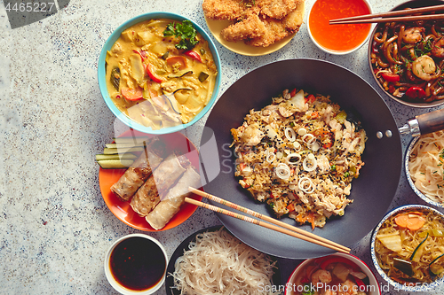 Image of Chinese food set. Asian style food concept composition.