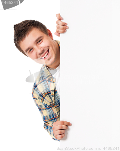 Image of Man with empty white board