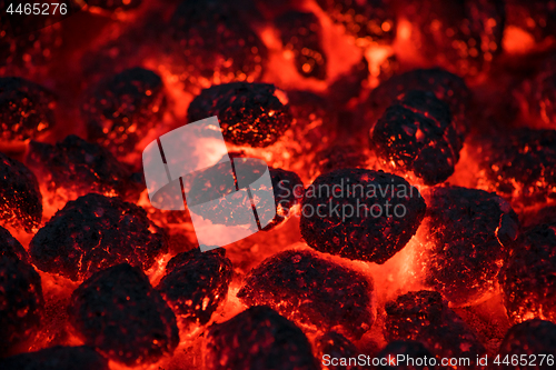 Image of Smoldering coals in cinder