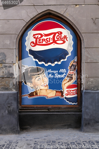 Image of vintage advertizing of Pepsi Cola