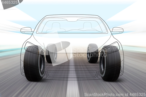 Image of illustration of car on the road