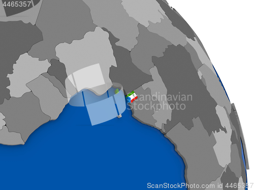 Image of Equatorial Guinea and its flag on globe