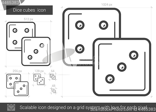 Image of Dice cubes line icon.