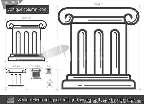 Image of Antique column line icon.