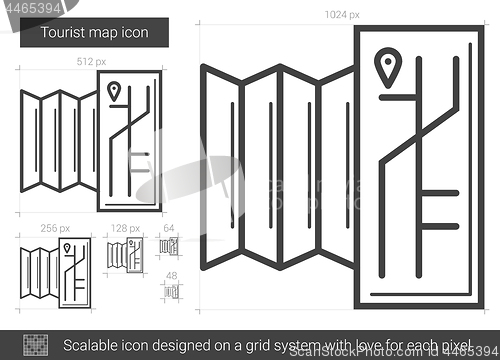 Image of Tourist map line icon.