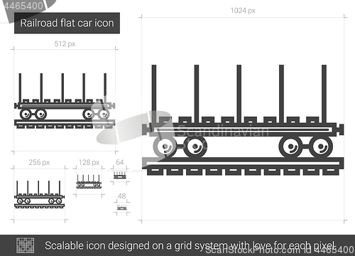 Image of Railroad flat car line icon.