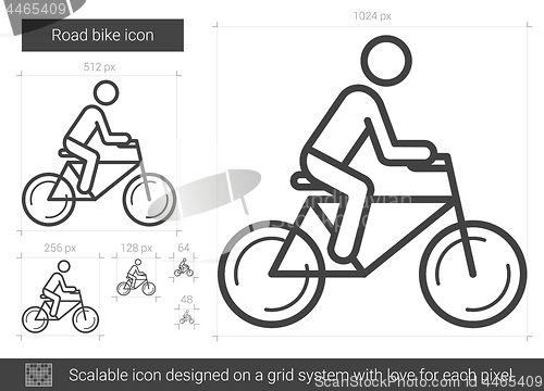 Image of Road bike line icon.