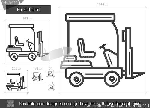 Image of Forklift line icon.