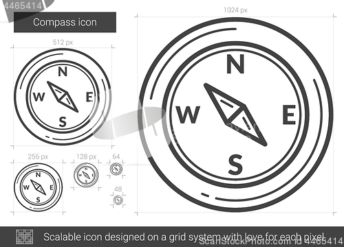 Image of Compass line icon.