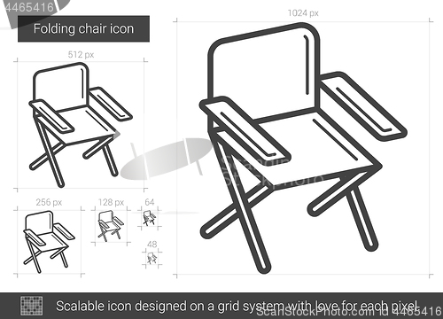 Image of Folding chair line icon.