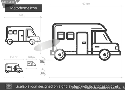 Image of Motorhome line icon.