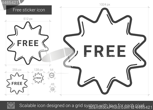 Image of Free sticker line icon.