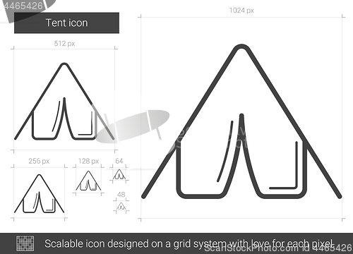 Image of Tent line icon.