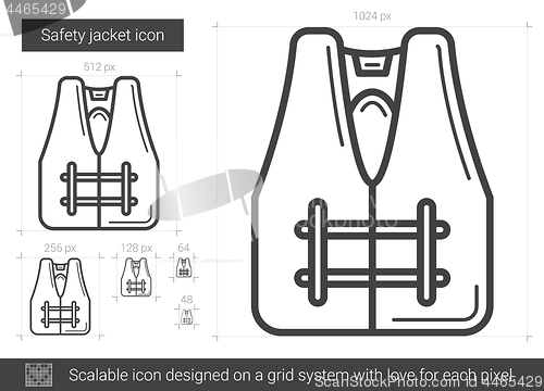 Image of Safety jacket line icon.