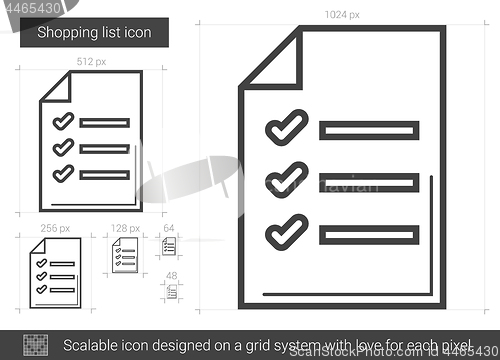 Image of Shopping list line icon.