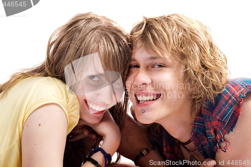 Image of Portrait of smiling young beauty couple 6