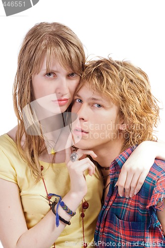 Image of Young beauty couple. Isolated on white background 2