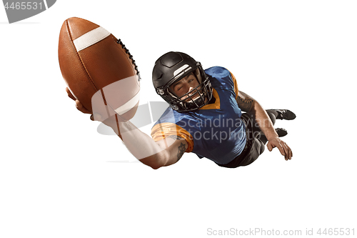 Image of one american football player man studio isolated on white background