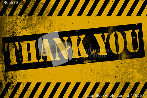 Image of Thank You sign yellow with stripes