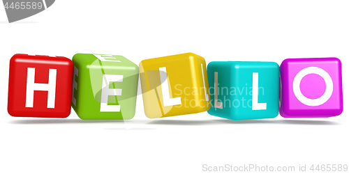 Image of Colorful cube with hello word