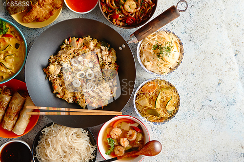 Image of Chinese food set. Asian style food concept composition.