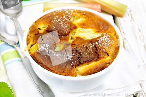 Image of Klafuti with rhubarb in bowl on light board