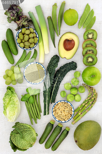 Image of Healthy Green Fruit and Vegetables