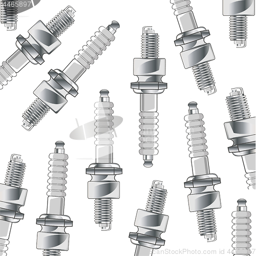 Image of Car spark plug decorative pattern on white background