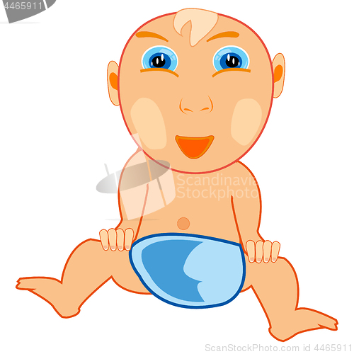 Image of Infant male flap on white background is insulated