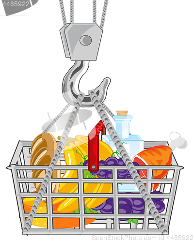 Image of Basket with product on hook from tap