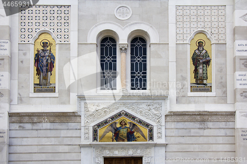 Image of Mosaic on the facade of San Spiridione Orthodox Church in Triest