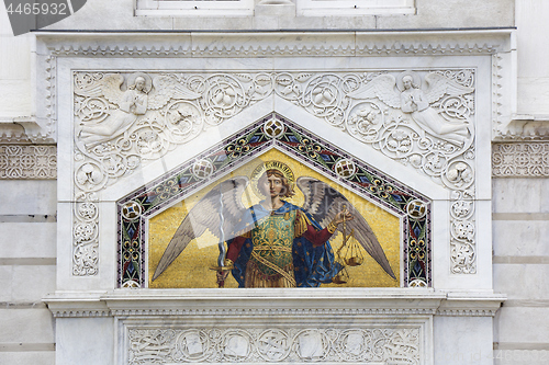 Image of Mosaic on the facade of San Spiridione Orthodox Church in Triest