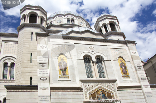 Image of Mosaic on the facade of San Spiridione Orthodox Church in Triest