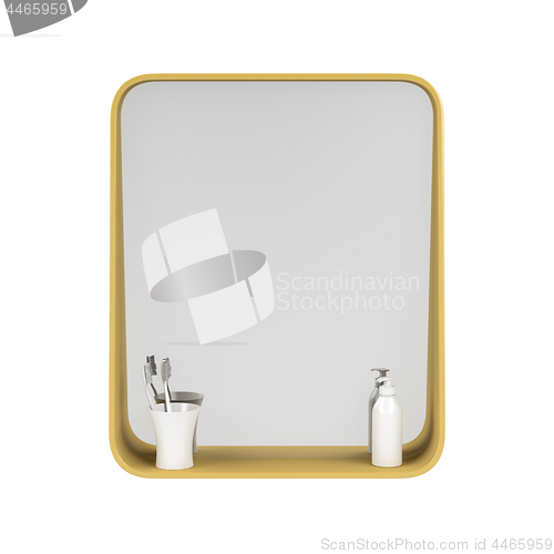 Image of Bathroom mirror isolated on white background