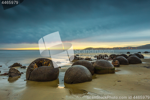 Image of Moeraki Boulders. Oamaru New Zealand