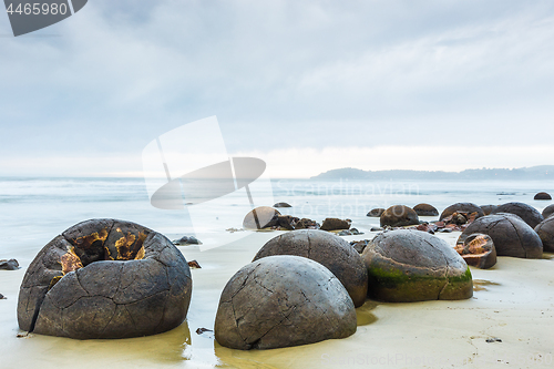 Image of Moeraki Boulders. Oamaru New Zealand