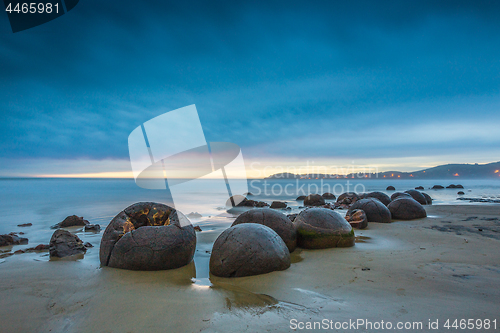 Image of Moeraki Boulders. Oamaru New Zealand