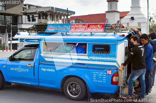 Image of Busy Thailand city bus