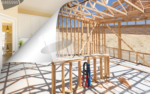 Image of Kitchen Construction Framing with Page Corner Flipping to Comple