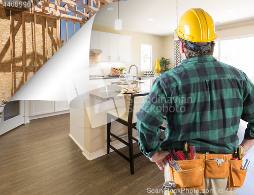 Image of Contractor Facing Custom Kitchen with Page Corner Flipping to Co