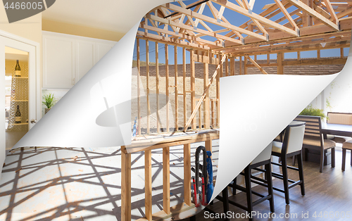 Image of Kitchen Construction Framing with Page Corners Flipping to Compl