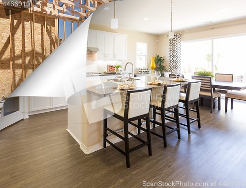 Image of Custom Kitchen with Page Corner Flipping to Construction Framing