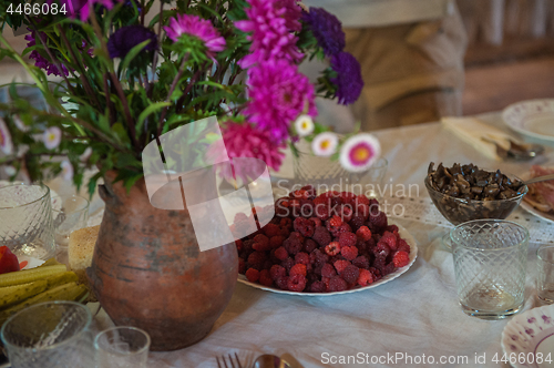 Image of Decorated rustic table