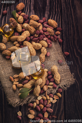 Image of Natural peanut with oil in a glass