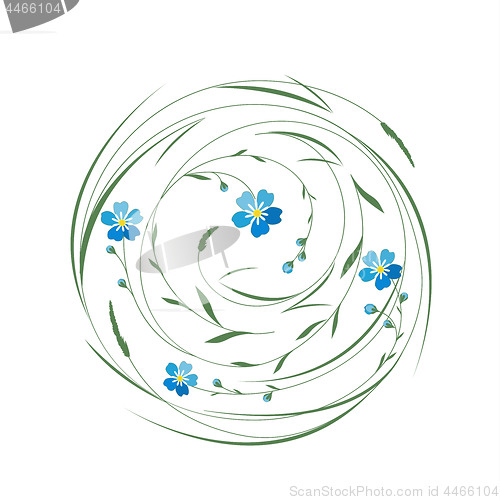 Image of Circle with grass and flowers