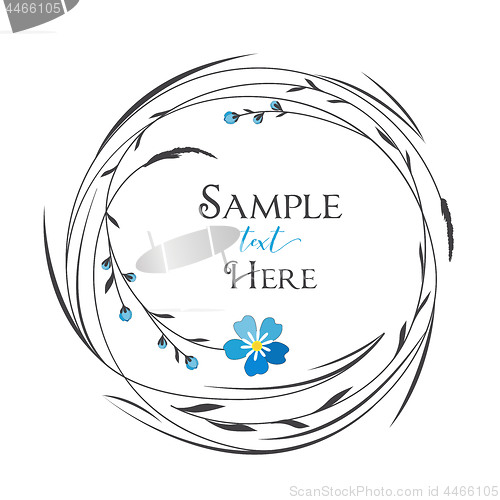 Image of Circle with grass and flowers