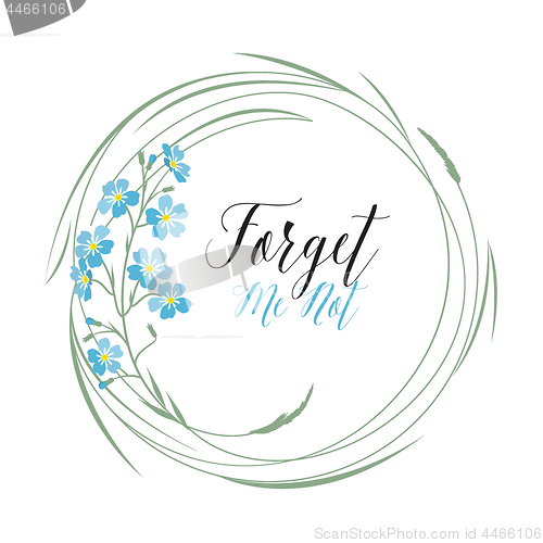 Image of Vector blue forget me not flowers