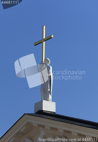 Image of Statue of St. Helen on St. Stanislaus and St Ladislaus cathedral in Vilnius